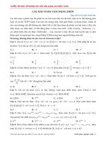 Tài liệu ôn thi Đại học, THPT Quốc gia: Môn Toán: TUYỂN TẬP MỘT SỐ NHÓM CÂU HỎI VẬN DỤNG CAO MÔN TOÁN, CÁC BÀI TOÁN VẬN DỤNG ĐIÊN