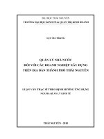 Quản lý nhà nước đối với các doanh nghiệp xây dựng trên địa bàn tỉnh thái nguyên 