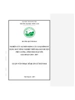 Nghiên cứu sự biến động các loại hình sử dụng đất nông nghiệp trên địa bàn huyện phú lương, tỉnh thái nguyên giai đoạn 2014   2017 