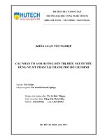 Các nhân tố ảnh hưởng đến thị hiếu người tiêu dùng về mỹ phẩm tại thành phố hồ chí minh​ 