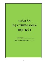 GIAO AN DAY THEM  ANH 6 CHƯƠNG TRÌNH MỚI