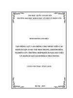 tạo động lực lao động cho nhân viên các khách sạn 4 sao tại nha trang, khánh hòa  nghiên cứu trường hợp khách sạn sao việt và khách sạn legendsea nha trang​ 