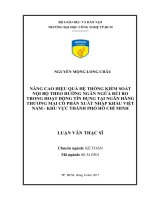 Nâng cao hiệu quả hệ thống kiểm soát nội bộ theo hướng ngăn ngừa rủi ro trong hoạt động tín dụng tại ngân hàng thương mại cổ phần xuất nhập khẩu việt nam   khu vực thành phố hồ chí minh​ 
