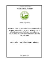 Đánh giá thực trạng công tác xây dựng cơ sở dữ liệu địa chính và đề xuất mô hình chuẩn hóa xây dựng cơ sở dữ liệu địa chính tập trung trên địa bàn thành phố uông bí, tỉnh quảng ninh 