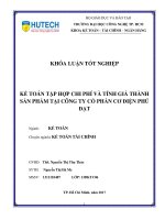 Kế toán tập hợp chi phí và tính giá thành sản phẩm tại công ty cổ phần cơ điện phú đạt​ 