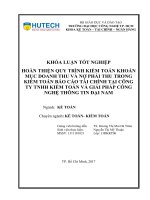 Hoàn thiện quy trình kiểm toán khoản mục doanh thu và nợ phải thu trong kiểm toán báo cáo tài chính tại công ty TNHH kiểm toán và giải pháp công nghệ thông tin đại nam​ 