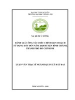 Đánh giá công tác điều chỉnh quy hoạch sử dụng đất đến năm 2020 huyện bình chánh, thành phố hồ chí minh 