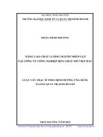 Nâng cao chất lượng nguồn nhân lực tại công ty công nghiệp hóa chất mỏ việt bắc 