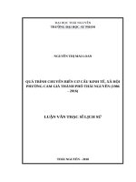 quá trình chuyển biến cơ cấu kinh tế, xã hội phường cam giá thành phố thái nguyên (1986   2016) 