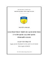Giải pháp phát triển du lịch sinh thái ở vườn quốc gia phú quốc tỉnh kiên giang​ 