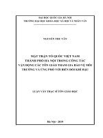 mặt trận tổ quốc việt nam thành phố hà nội trong công tác vận động các tôn giáo 