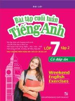 Bài tập cuối tuần tiếng anh 7   tập 2 (đại lợi)
