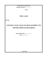 Tiểu luận “Văn hóa và du lịch” (Nghiên cứu trường hợp người Karen)