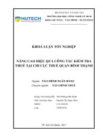 Nâng cao hiệu quả công tác kiểm tra thuế tại chi cục thuế quận bình thạnh​ 