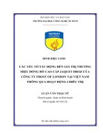 Các yếu tố ảnh hưởng đến giá trị thương hiệu đồng hồ jaquet droz của công ty frost of london thông qua các hoạt động chiêu thị tại thị trường việt nam 