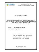 đẩy mạnh hoạt động giao nhận hàng hóa xuất khẩu hàng nguyên container bằng đường biển tại công ty cổ phần logistics thl​ 