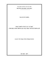 Phát triển năng lực tự học cho học sinh thông qua dạy học chủ đề thống kê​ 