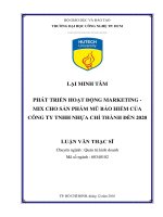 phát triển hoạt động marketing mix cho sản phẩm mũ bảo hiểm của công ty tnhh nhựa chí thành đến 2020​ 