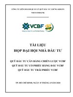 TÀI LIỆU HỌP ĐẠI HỘI NHÀ ĐẦU TƯ QUỸ ĐẦU TƯ CÂN BẰNG CHIẾN LƯỢC VCBF QUỸ ĐẦU TƯ CỔ PHIẾU HÀNG ĐẦU VCBF QUỸ ĐẦU TƯ TRÁI PHIẾU VCBF