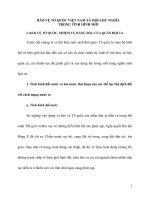 BẢO VỆ TỔ QUỐC VIỆT NAM XÃ HỘI CHỦ NGHĨA TRONG TÌNH HÌNH MỚI