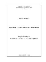 Đặc điểm văn xuôi bình nguyên trang 