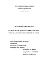 tiểu luận kinh tế quốc tế 2 cường độ thương mại giữa việt nam và trung quốc trong bối cảnh chiến tranh thương mại mỹ   trung 