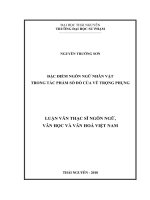 Đặc điểm ngôn ngữ nhân vật trong tác phẩm số đỏ của vũ trọng phụng 