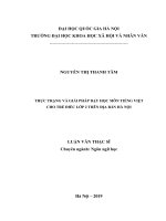 Thực trạng và giải pháp dạy học môn tiếng việt cho trẻ điếc lớp 2 trên địa bàn hà nội 