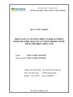Phân lập và tuyển chọn vi khuẩn phản nitrate chịu mặn xử lý nitơ trong nước thải chế biến thủy sản​ 