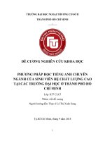 Phương pháp học tiếng anh chuyên ngành của sinh viên hệ chất lượng cao tại các trường đại học ở thành phố hồ chí minh