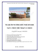 TÀI LIỆU ÔN THI CÔNG CHỨC THUẾ 2019 2020 TẬP 3 THUẾ THU NHẬP CÁ NHÂN