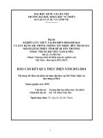 NGHIÊN CỨU THUỶ TAI DO BIẾN ĐỔI KHÍ HẬU VÀ XÂY DỰNG HỆ THỐNG THÔNG TIN NHIỀU BÊN THAM GIA NHẰM GIẢM THIỂU TÍNH DỄ BỊ TỔN THƯƠNG Ở BẮC TRUNG BỘ VIỆT NAM