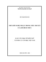 Thế giới nghệ thuật trong tiểu thuyết của đỗ bích thúy 