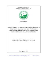 Đánh giá kết quả thực hiện điều chỉnh quy hoạch sử dụng đất giai đoạn 2016   2018 và xây dựng phương án kế hoạch sử dụng đất đến năm 2020, thành phố thanh hóa, tỉnh thanh hóa​ 