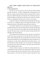 THỰC TRẠNG NGHIỆN GAME ONLINE của SINH VIÊN HIỆN NAY 