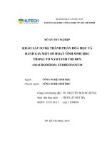 Khảo sát sơ bộ thành phần hóa học và đánh giá một số hoạt tính sinh học trong tơ nấm linh chi đen amauroderma subresinosum​ 