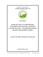 Đánh giá công tác bồi thường giải phóng mặt bằng dự án đường cao tốc hạ long   vân đồn đoạn đi qua địa bàn thành phố cẩm phả​ 