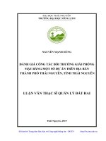 Đánh giá công tác bồi thường giải phóng mặt bằng một số dự án trên địa bàn thành phố thái nguyên, tỉnh thái nguyên​ 