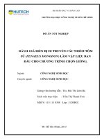 Đánh giá biến dị di truyền các nhóm tôm sú (penaeus monodon) làm vật liệu ban đầu cho chương trình chọn giống​ 