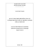 QUẢN LÝ HOẠT ĐỘNG BỒI DƯỠNG NĂNG LỰC SƯ PHẠM CHO GIẢNG VIÊN CÁC TRƯỜNG CAO ĐẲNG. LUẬN ÁN TIẾN SĨ QUẢN LÝ GIÁO DỤC