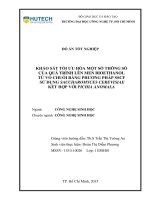 Khảo sát tối ưu hóa một số thông số của quá trình lên men bioethanol từ vỏ chuối bằng phương pháp sscf sử dụng saccharomyces cerevisiae kết hợp với pichia anomala​ 