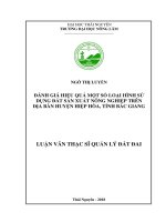 Đánh giá hiệu quả một số loại hình sử dụng đất sản xuất nông nghiệp trên địa bàn huyện hiệp hòa, tỉnh bắc giang​ 