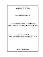 Các chu tố của động từ tiếng việt (trên cứ liệu truyện ngắn chọn lọc nguyễn công hoan) 