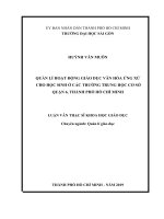 LUẬN VĂN CHƯƠNG 1- QUẢN LÝ HOẠT ĐỘNG GIÁO DỤC VĂN HÓA ỨNG XỬ CHO HỌC SINH CÁC TRƯỜNG TRUNG HỌC CƠ SỞ
