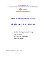 Nghiệp vụ hướng dẫn outbound  Đất nước Thái Lan  Báo cáo cao đẳng FPT