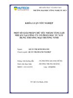Một số giải pháp chủ yếu nhằm tăng lợi nhuận tại công ty cổ phần đầu tư xây dựng thương mại trường vinh 