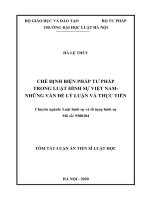 Chế định biện pháp tư pháp trong Luật Hình sự Việt Nam - Những vấn đề lý luận và thực tiễn