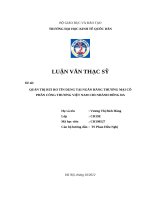 Luận văn thạc sỹ: QUẢN TRỊ RỦI RO TÍN DỤNG TẠI NGÂN HÀNG THƯƠNG MẠI CỔ PHẦN CÔNG THƯƠNG VIỆT NAM CHI NHÁNH ĐỐNG ĐA