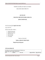 KHOA CÔNG NGHỆ THÔNG TIN. BÀI TẬP LỚN: PHÂN TÍCH THIẾT KẾ HỆ THỐNG THÔNG TIN QUẢN LÝ KHÁCH SẠN