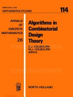 algorithms in combinatorial design theory colbourn   colbourn 1985 09 Cấu trúc dữ liệu và giải thuật